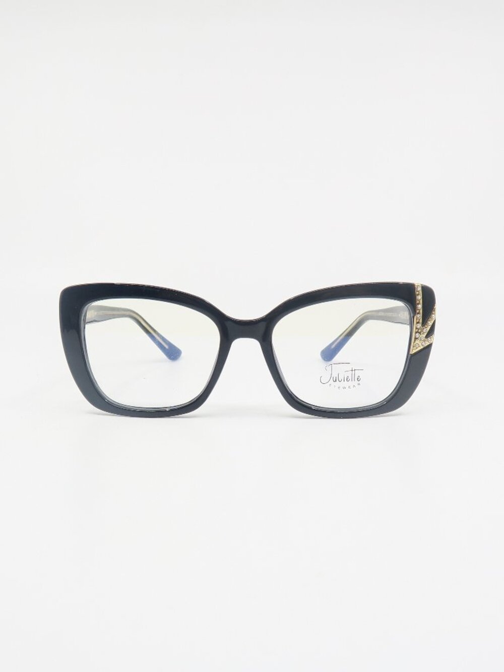 Juliette 82098 C1 54mm Black & Crystals Italian Fashion, Women's New Eyeglasses.